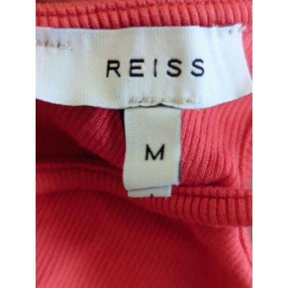 Reiss Womens Red Ribbed Knit Sleeveless One Shoulder Look Tank Size M - Picture 7 of 7